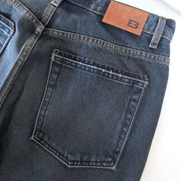 EB DENIM Distressed Split Hem Button Fly Straight Leg Jean Size 30 - Picture 8 of 12